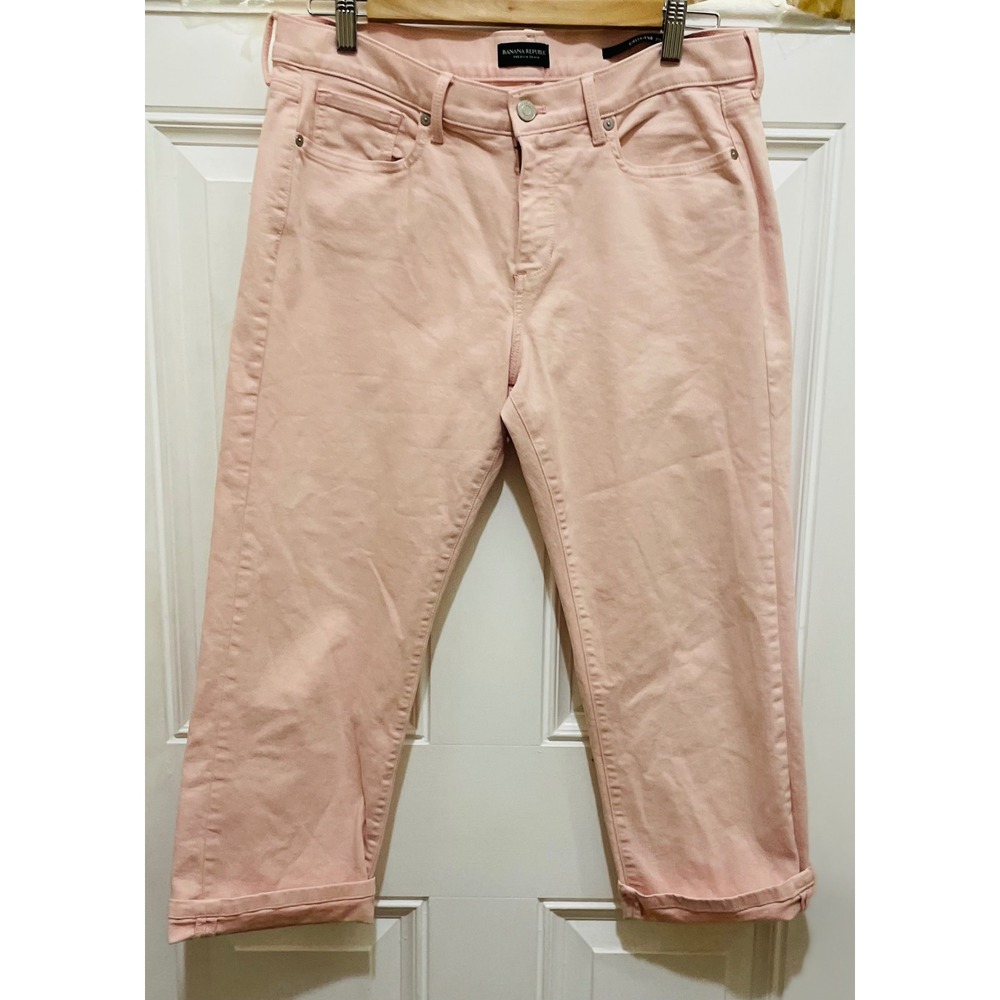 Banana Republic Premium Denim‎ Girlfriend Pink Cropped Jeans